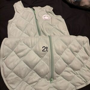 Kids Quilted Vest in Mint Green